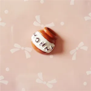 Miniature resin honey jar with Honey text for DIY crafts and phone case decoration