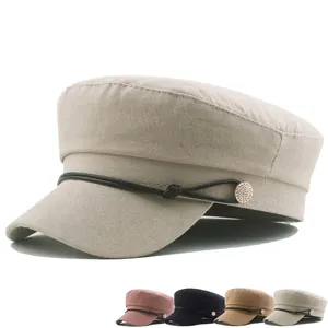 Women Newsboy Cap Retro Flat Top Navy Hat Cotton Blend Baker Boy Painter Hat Fashion Casual Autumn Winter