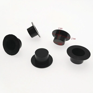 Mini chapeaux de magicien noirs en plastique pour poupées DIY avec bordure de 27 mm
