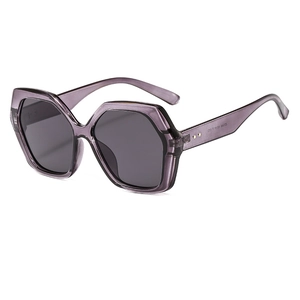 Fashion Big Frame Hexagon Sunglasses UV400 Protection PC Frame Polygon Retro Outdoor Street Style Eyewear For Women