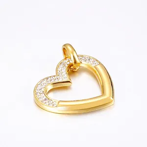 Collier Pendentif Coeur Acier Inoxydable Demi Pavé Strass Zircone Creux Amour Bijoux Pour Femmes Élégante Chaîne Torsadée