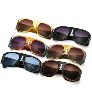 Retro oversized round frame sunglasses for women in various vibrant colors and tortoiseshell