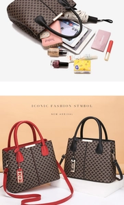 Detailed view of two printed tote bags with geometric floral pattern and large capacity