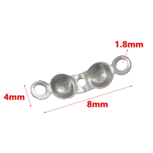 8mm stainless steel double bead connector for jewelry making with 1.8mm hole