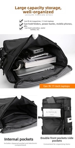 Detail view of large capacity waterproof business backpack with 17-inch laptop compartment