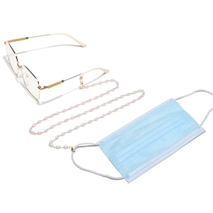Golden rice pearl chain for glasses and masks, versatile accessory with lobster clasps