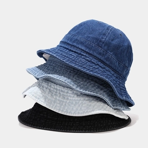 Chapeau Bob En Denim Lavé Pour Hommes Femmes Protection Solaire À Bord Large Rétro Décontracté Extérieur