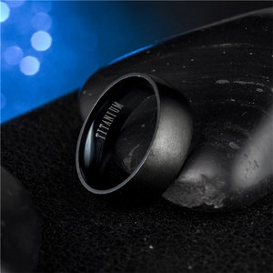 Classic matte black titanium steel ring for men and women with brushed finish