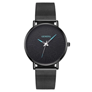 Men Quartz Wristwatch Fashion Minimalist Mesh Strap Round Analog Dial Business Casual Metal Watch