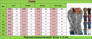 Detailed size guide for women star print hoodie with bust and length measurements in cm and inch