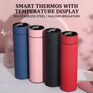 Smart LED temperature display thermos set in 304 stainless steel with matte finish