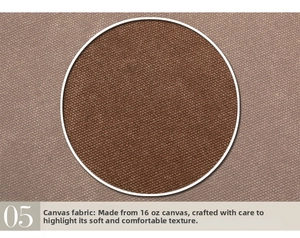 Macro shot of 16oz thick canvas material showing detailed textile texture and fabric
