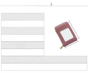 Detailed size parameters of PU leather card holder showing 11.5cm height and 13 card slots