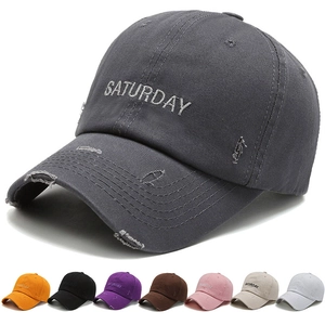 Casquette De Baseball Coton Distressed Saturday Broderie Vintage Lavé Déchiré Pare-Soleil Chapeau Pour Hommes Femmes Casual