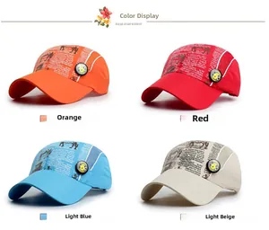 Casquettes de baseball imperméables pour enfants à séchage rapide en quatre couleurs