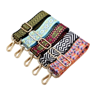 Adjustable wide replacement shoulder straps for crossbody bags with ethnic patterns