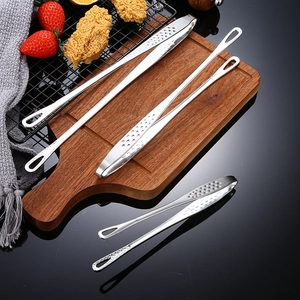 Three sizes of 304 stainless steel BBQ tongs for grilling and serving meat