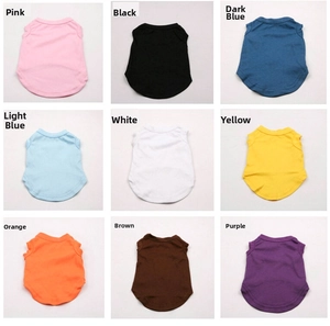 Grid view showing solid color pet cotton t-shirts in nine vibrant summer shades