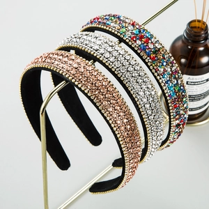 Cerchietto Largo da Donna con Strass Scintillanti Cerchietto per Capelli in Cristallo Pave Cerchietto Antiscivolo Fatto a Mano Accessori per Capelli Vintage