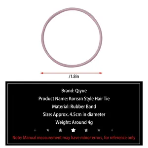 High-elasticity purple Korean style hair tie with 4.5cm diameter for women hair styling