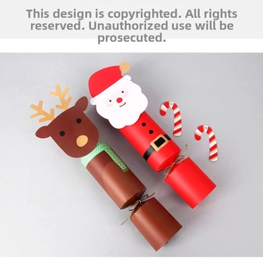 Detailed Christmas paper gift box set featuring reindeer and Santa Claus designs