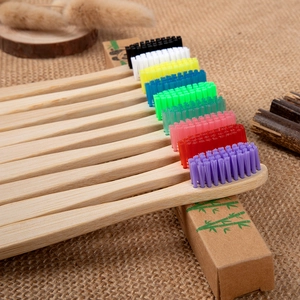 Bamboo Toothbrush Natural Wood Handle Soft Nylon Bristles Colorful Eco-Friendly Manual Oral Care For Adults