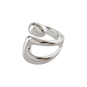 Retro silberner geometrischer Ring mit unregelmäßigem Design und Politur-Finish