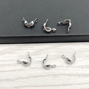 Set of 6 silver stainless steel bead clasp connectors for DIY necklace and bracelet making