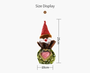 Size display of 25cm Christmas Santa gift bag with a clear heart-shaped window