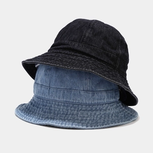 Chapeaux bob classiques en denim lavé noir et bleu pour protection solaire