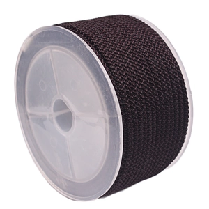 2mm dark coffee braided pineapple cord on clear plastic reel for DIY jewelry making