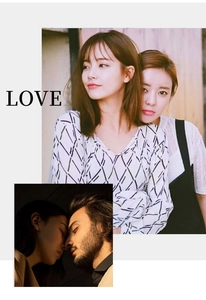 Detail view of Korean style geometric check shirt and white lace dress set for women
