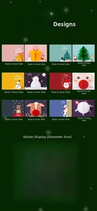 Detail view of 3D pop-up Christmas cards featuring Santa, Reindeer and snowflake stickers