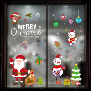 Christmas static window decals featuring Santa, reindeer, snowman and polar bear designs