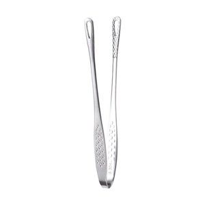 Professional 304 stainless steel BBQ tongs with non-slip handle for kitchen grilling