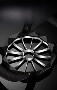 Macro detail of zinc alloy apple slicer with 12 sharp blades and textured handles