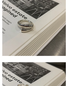 Detailed view of the S925 sterling silver hallmark inside the irregular wide band ring