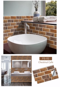 Stickers carrelage adhésifs effet marbre blanc FG-02 pour décoration murale de salle de bain