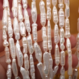 Lustrous white natural baroque freshwater pearl strands for high-end DIY jewelry making
