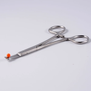Professional stainless steel body piercing tool for precision jewelry placement