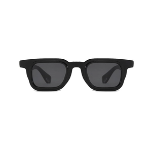 Classic black square thick frame sunglasses with dark lenses in a minimalist retro style