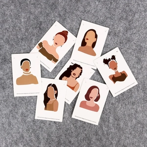 Earring Display Cards Jewelry Packaging Holder Minimalist Woman Portrait Marble Design For Studs Necklaces Paper