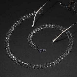 Transparent Acrylic Glasses Chain Non-Slip Eyewear Lanyard For Sunglasses Fashion Mask Holder Strap With Silicone Loops