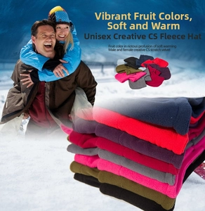 Detailed view of thermal fleece balaclava face masks in various colors for outdoor skiing