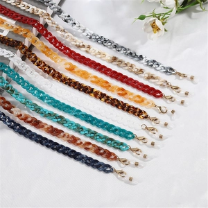 Acrylic Resin Glasses Chain Non-slip Multipurpose Mask Holder Tortoise Shell Marble Pattern Fashion Women Accessories