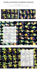 Close-up of AB rainbow coated crystal glass waterdrop and star shaped jewelry charms