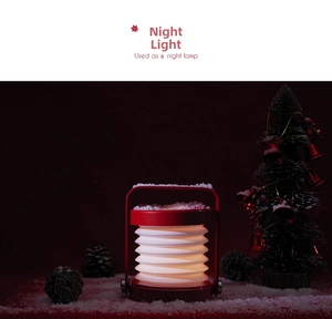 Foldable red lantern night lamp with telescopic design and festive holiday styling