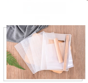 Detailed baking tool kit with non-stick grid mats, plastic frame and wooden rollers