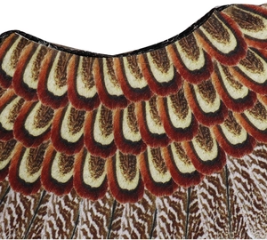 Detailed close-up of brown and orange owl feather textures on children's costume wings