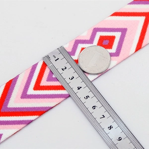 Colorful geometric adjustable nylon shoulder strap for crossbody bags with 3.8cm width